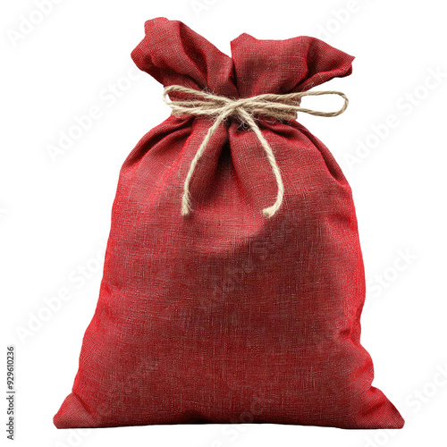 Red Christmas sack isolated on transparent background