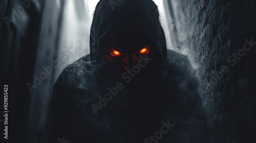 Dark Figure with Glowing Eyes