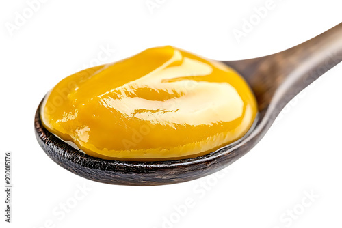 A Spoonful of Golden Honey with a Transparent Background, Sweet and Viscous Treat for Any Occasion