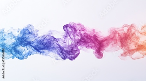 wisps of different colored smoke against a plain white background