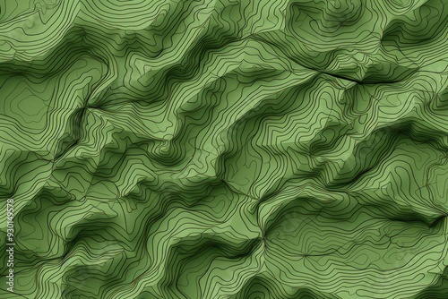 Terrain map green pearl contours trails, image grid geographic relief topographic contour line maps pattern background