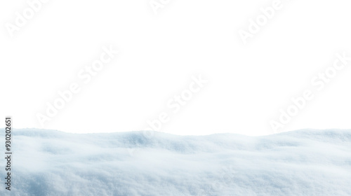 winter snow carpet isolated on transparent background with copy space for text