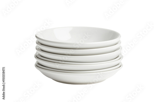 Stack of ceramic bowls - isolated on White Transparent Background, PNG 