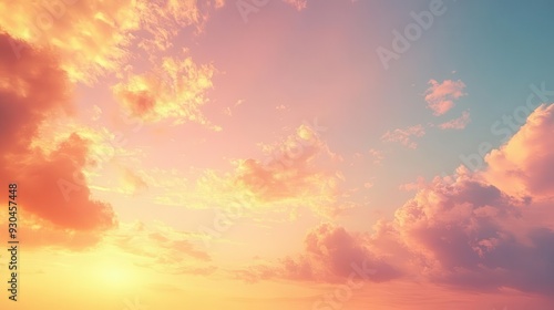 A sky during the magical hour just before sunset, where the light is soft, warm, and golden, casting a gentle glow, beautiful sky, pre-sunset, time transition