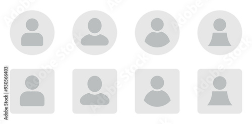 Plain pictogram user avatar headshot. Login profile button or log out unknown account admin icon. Register genderless line icon placeholder. Man or woman neutral gender.