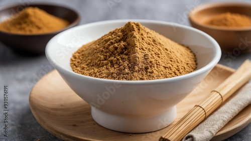 single raw miso powdered prepared for ingredient isolated in a kitchen background