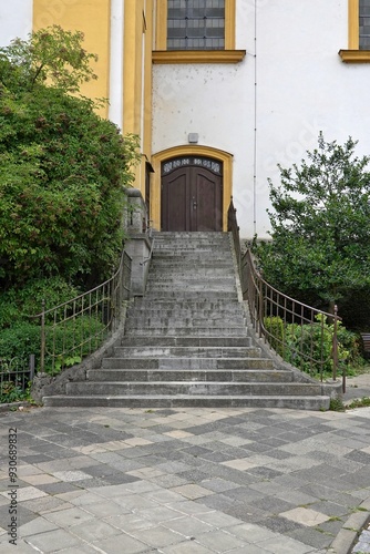 Kitzingen - evangelische Kirche - Treppe mit Nebeneingang