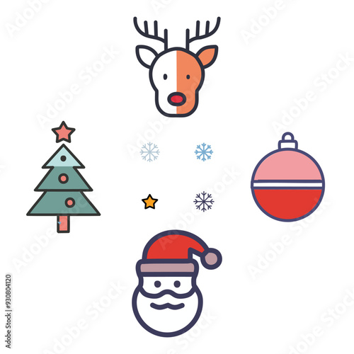 Christmas pattern icons figures