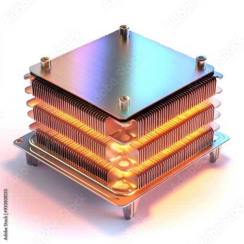 Computer CPU Cooler with Heat Sink Fins