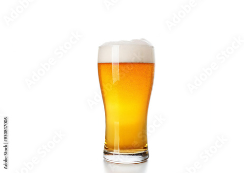 Beer glasses on white background