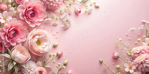 Pink floral background with soft pastel colors and delicate flowers blooming, floral, background, pink, pastel, delicate, flowers