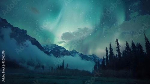 Cinemagraph of Aurora Borealis in the night sky of Alaska