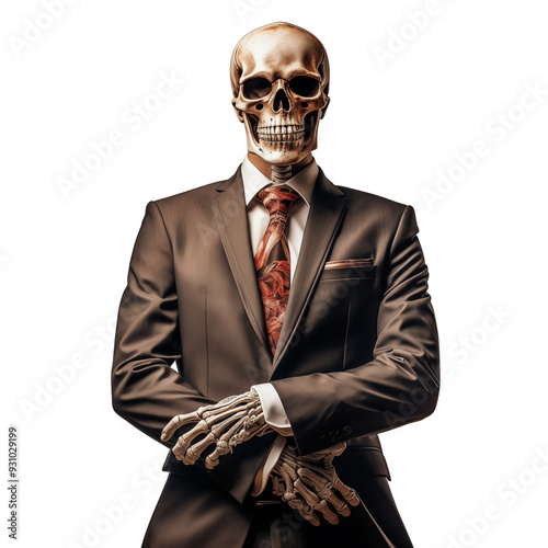 skeleton with suit