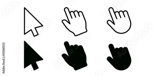 Cursor icon. Cursor hand icon.