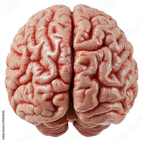 A realistic model of a human brain isolated on whi 462 brain, human, anatomy, mind, organ, science, intelligence, head, isolated, medical, 3d, neurology, medicine, cerebellum, illustration, think, ce