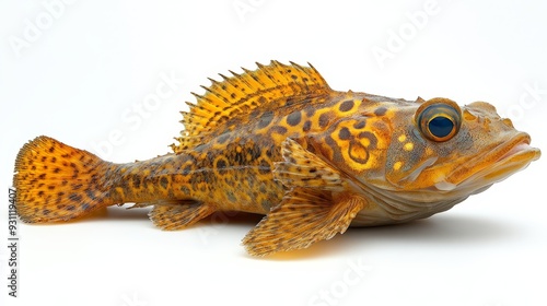 Side view of a widebodied flounder isolated on a w 430 animal, lizard, reptile, gecko, fish, nature, wildlife, isolated, eye, white, pet, leopard, closeup, wild, amphibian, macro, underwater, dragon,