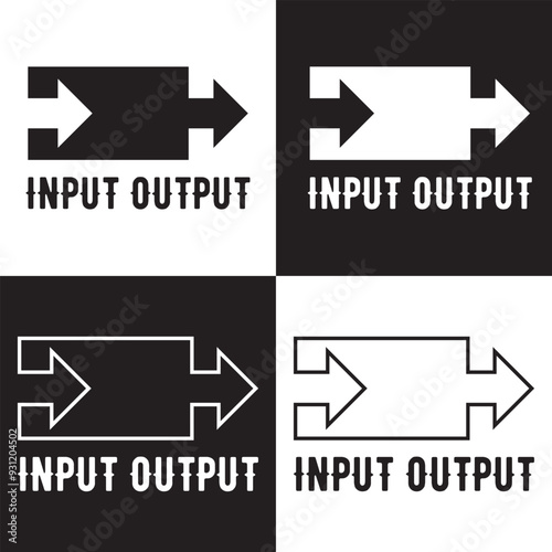 input output icon isolated on white and black background. Vector illustration . EPS 10