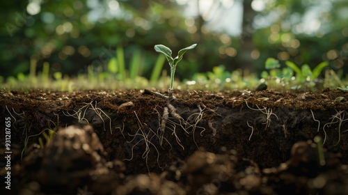 Ground cross section displays symbolic weed, hinting at hidden troubles beneath the surface