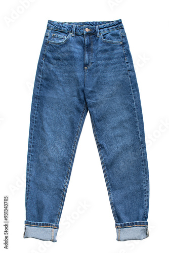 Mom fit jeans isolated