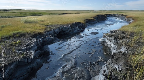 Melting permafrost revealing ancient remains,