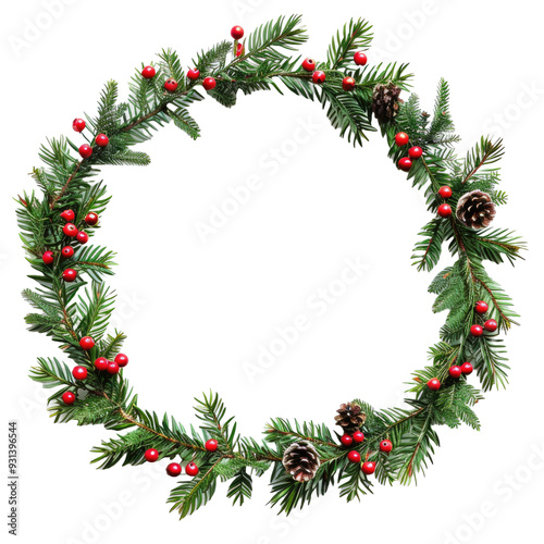 A Circle Wreath of Christmas Decorations