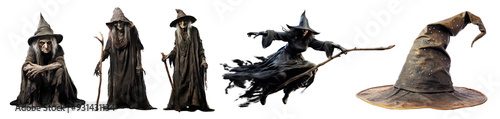 real photo of a witches png cut out element set