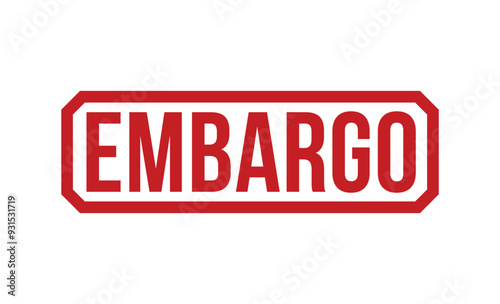 Embargo Red rubber stamp on white background. Embargo stamp sign. Embargo stamp.