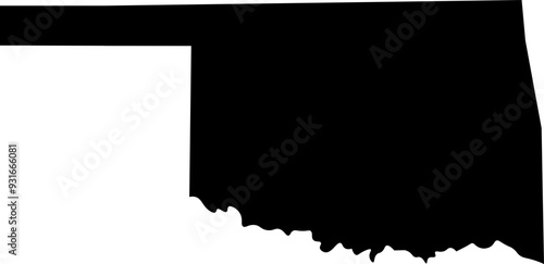 State of Oklahoma Silhouette Outline Graphic Design with Transparent Background