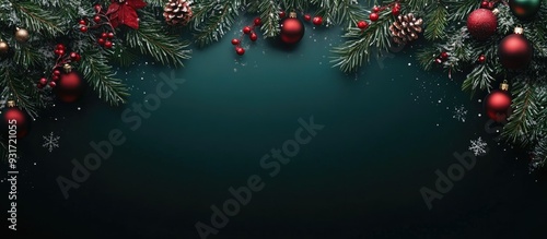 Christmas decoration backdrop Happy New Year Isolated Christmas background Copy space Area for text banner