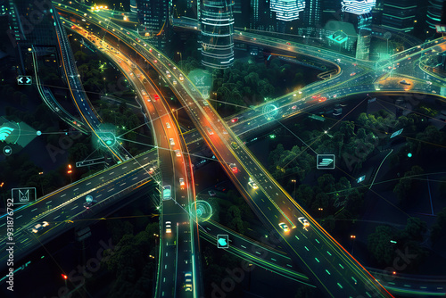 Futuristic smart city with autonomous expressways