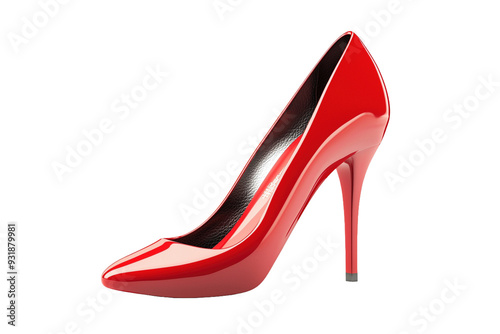 Ein roter High Heel, transparenter Hintergrund 