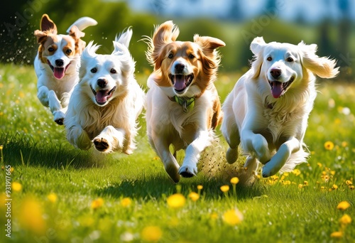 vibrant images energetic dogs motion enjoying playful moments outdoors, action, adventure, agility, bark, chase, companionship, exercise, exploration, field