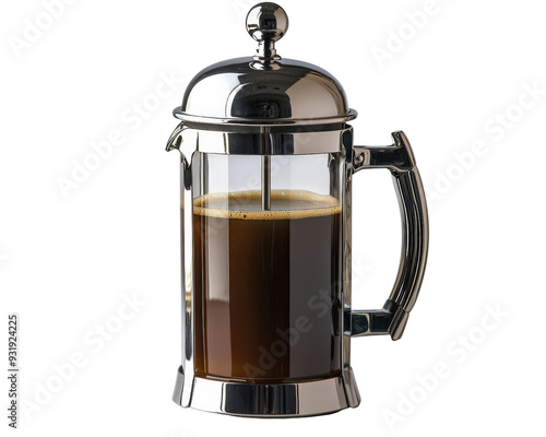 French press coffee pot isolated 