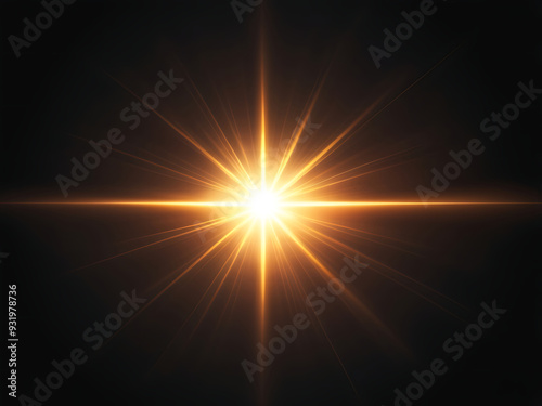 Flare light, effects sunlight, lens flare, light leaks, warm sun rays light effects, overlays or golden flare isolated on black background. effect, sunlight, ray, glow, bright, shine, sun. ai