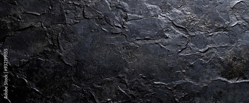 Dark black slate background showing rough texture surface