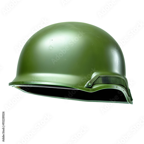 Capacete militar verde em fundo transparente sem fundo