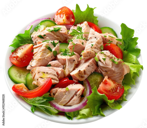 PNG Fresh tuna salad with vegetables