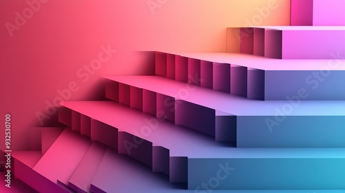 Gradient Infographic Steps Design. A Modern and Colorful Illustration Featuring a Sequence of Steps with Smooth Gradient Transitions, Ideal for Visualizing Processes, Workflows, 