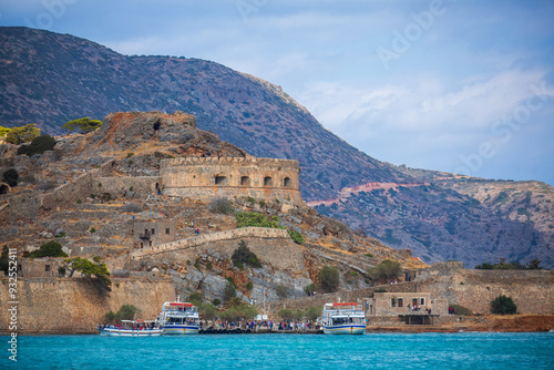 Ruins of an old Venetian fortress in Spinalonga Island (Crete, Greece)