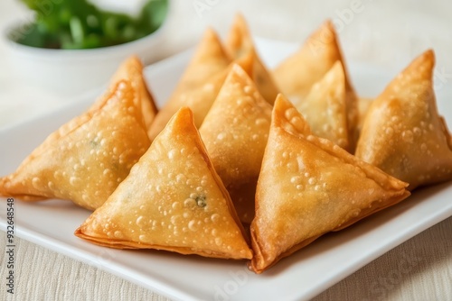 small Indian homemade cocktail samosa crafted with patti or strip