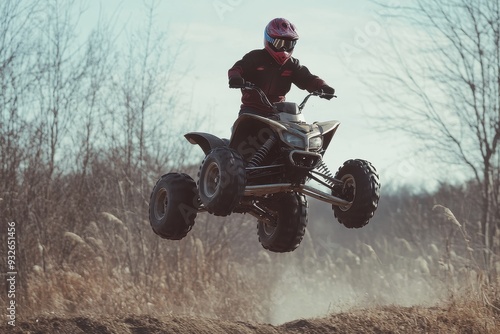 Teen on ATV jumping