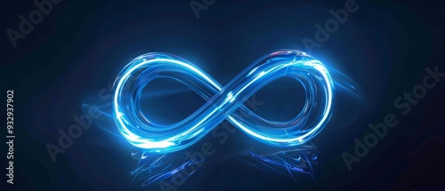 Neon symbol loop sign light background 3d line abstract infinite glow digital blue shape concept icon 8. Loop symbol neon circle effect limitless wave brush logo energy space design technology curve