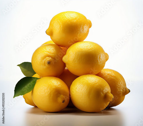 Heap of Lemons on White Background