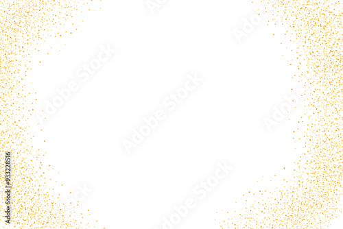 Gold glitter dust particles on transparent background. Festive explosion of confetti dots with a golden dots and gold glitter background. abstract shiny golden confetti on white PNG