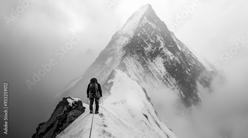 A mountain where ambition is the climbing rope, constantly growing longer as one ascends, pulling towards an unseen summit