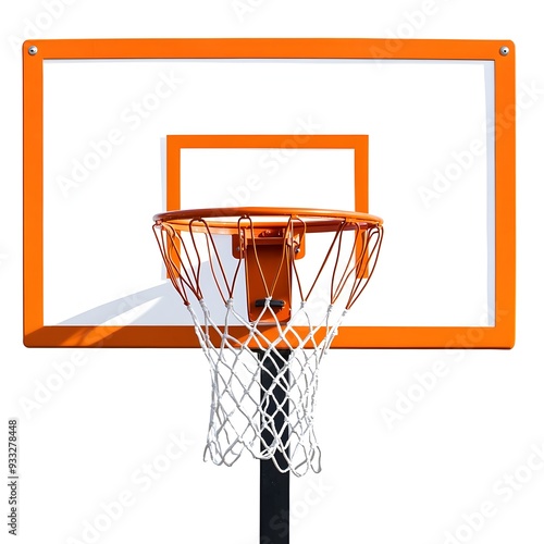 Highly detailed and modern basketball hoop clipart in a minimalist flat design style isolated on a clean white background This sports equipment graphic element can be used for various sports fitness