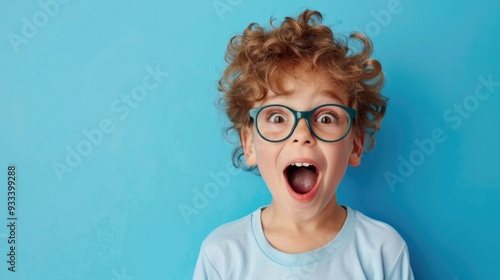 A young boy making a humorous expression while wearing glasses, ideal for use in illustrations or designs related to childhood and playfulness