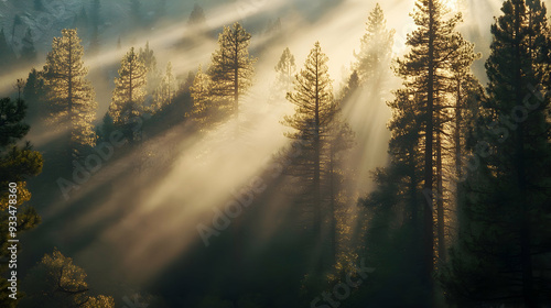 1. Sunlight filtering through the trees in San Bernardino National Forest. 