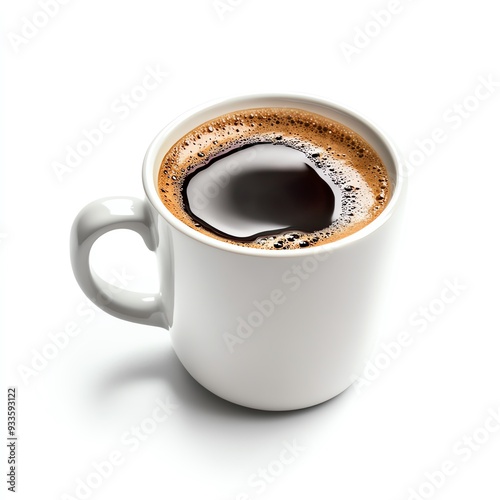 A steaming cup of freshly brewed coffee in a simple white mug, perfect for morning rituals or cozy gatherings.