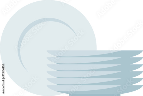 Stack of clean plates symbolizing kitchenware organization and readiness for serving food.